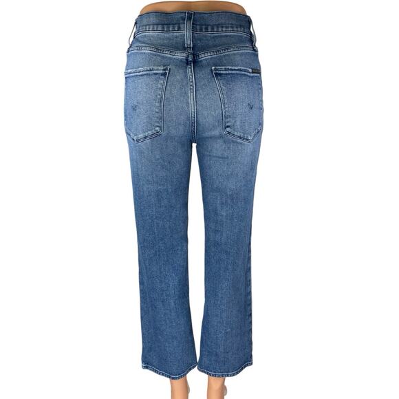 Hudson Women's Blue High Waisted Flared Bootcut Denim Cropped Jeans Size 25 - Picture 3 of 5